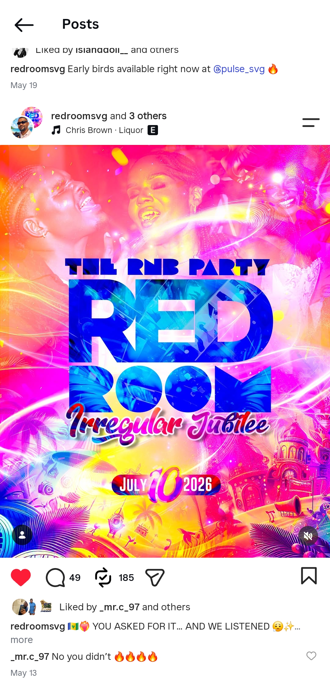 Redroom irregular Jubilee